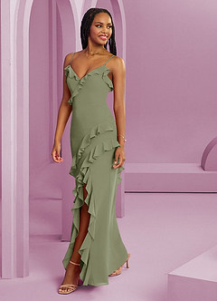 Barbie ♥ Azazie Bridesmaid Dresses Pistachio Sheath Chiffon Dress image1