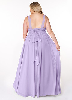 Azazie Kora Bridesmaid Dresses Lilac A-Line Pleated Chiffon Dress image8