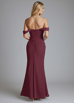 Azazie Luiza Brudtärnklänningar Klä av Sjöjungfru i Chiffong Av axeln Cabernet image7