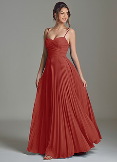Azazie Catie Brautjungfernkleider A-Linie Herzausschnitt Chiffon Kleid Terrakotta image5