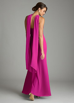 Azazie Saylor Vestidos de damas de honor Vestido de Fucsia de Gasa de Corte Sirena con Sin tirantes image9