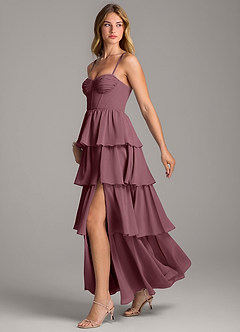 Azazie Alanna Bridesmaid Dresses Sangria A-Line Sweetheart Neckline Chiffon Dress image4