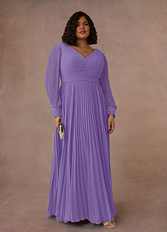 Azazie Zina Mother of the Bride Dresses Tahiti A-Line Pleated Chiffon Dress image1