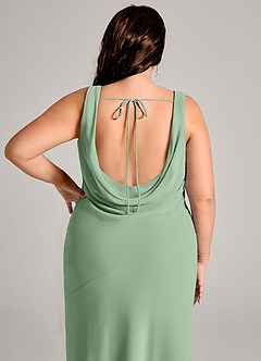 Azazie Rylina Bridesmaid Dresses Matcha Mermaid Pleated Chiffon Dress image12