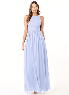 Azazie Luz Bridesmaid Dresses Lavender A-Line Lace Chiffon Dress image1