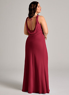 Azazie Rylina Bridesmaid Dresses Burgundy Mermaid Pleated Chiffon Dress image2