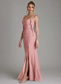 Azazie Jessamine Bridesmaid Dresses Dusty Rose Mermaid Corset Chiffon Dress image5
