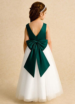 Azazie Eleni Sukienki dla dziewczynek sypiących kwiaty Suknia balowa Ukłon Tiul Długość kostki Sukienka image2