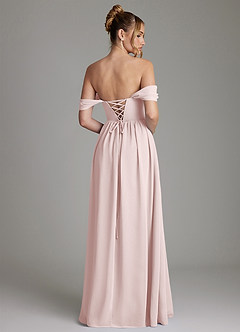 Azazie Caterina Bridesmaid Dresses Blushing Pink A-Line Corset Chiffon Dress image10