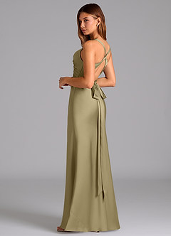 Azazie Hati Brudtärnklänningar Klä av Sjöjungfru i Stretch Satin Mossgrön image6