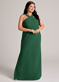 Azazie Doretta Bridesmaid Dresses Dark Green Mermaid Pleated Chiffon Dress image10
