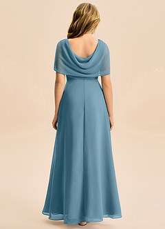 Azazie Emma Junior Robe Trapèze en Mousseline de soie Plissée Bermude image2