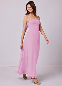 Barbie ♥ Azazie Bridesmaid Dresses Candy Pink A-Line Pleated Chiffon Dress image1