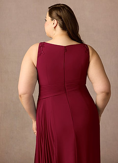 Azazie Galvan Mother of the Bride Dresses Burgundy A-Line Sequins Chiffon Dress image14