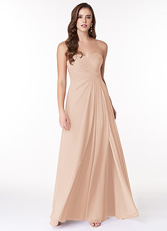 Azazie Arabella Allure Robes de demoiselle d'honneur Robe Trapèze Convertible en Mousseline de soie Encolure en Forme de Cœur Rose Perle image4