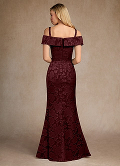 Azazie Canton vestidos de madre de la novia Vestido de Cabernet de Devorado Floral de Sirena con Vestidos sin tirantes image4