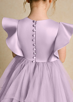 Azazie Chirp Robe Demoiselle D'honneur Fillette Robe Princesse en Tulle Frostiges Flieder image6