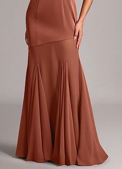 Azazie Uma 신부 들러리 드레스 인어 스트랩리스 쉬폰 바닥 길이 드레스 image6