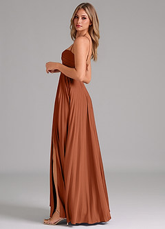 Azazie Akiko Bridesmaid Dresses Cedar Rose A-Line Sweetheart Neckline Stretch Satin Dress image7
