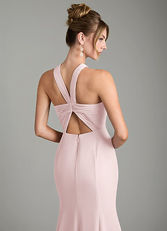 Azazie Rue Bridesmaid Dresses Blushing Pink A-Line Halter Chiffon Dress image6
