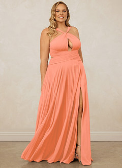 Christian Siriano Bridal for Azazie 1009 Bridesmaid Dresses Sunset A-Line Pleated Chiffon Dress image12