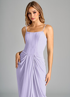 Azazie Anaïs Jurken voor bruidsmeisjes Jurk van Chiffon met Kolom Strapless Lila image7