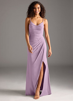 Azazie Deandra Bridesmaid Dresses Wisteria Mermaid Pleated Chiffon Dress image5