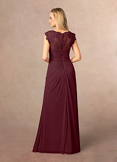 Azazie Jovie Mother of the Bride Dresses Cabernet A-Line Lace Dress image3