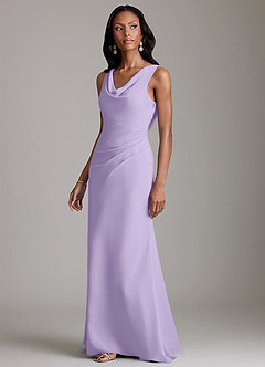 Azazie Linelle Bridesmaid Dresses Lilac Mermaid Pleated Chiffon Dress image6