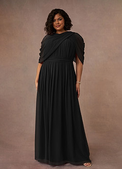 Azazie Olena Mother of the Bride Dresses Black A-Line Sequins Chiffon Dress image7