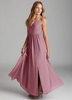 Azazie Zeya Junior Vintage Mauve A-Line Chiffon Dress image4