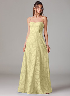 Azazie Valentine Bridesmaid Dresses Lemon Sorbet A-Line Sweetheart Neckline Floral Burnout Dress image1