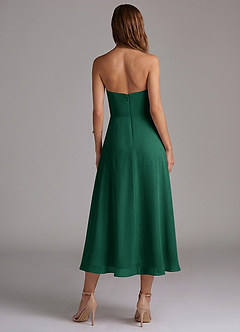 Azazie Wren Bridesmaid Dresses Emerald A-Line Strapless Chiffon Dress image2
