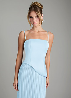 Azazie Tierney Bridesmaid Dresses Sky Blue A-Line Strapless Chiffon Convertible Dress image2