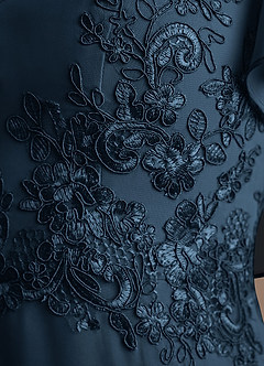 Azazie Frieda Mother of the Bride Dresses Dark Navy A-Line Applique Chiffon Dress image6