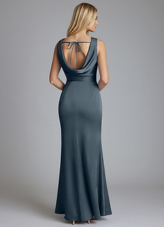 Azazie Tallie Bridesmaid Dresses Twilight Mermaid Pleated Stretch Satin Dress image6