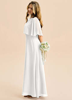 Azazie Maris Junior Vestido Blanco de Gasa de Corte en A image4