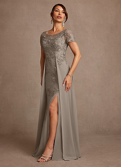 Azazie Alva vestidos de madre de la novia Vestido de Gris Pardo de Encaje de Corte en A image5