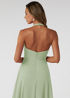 Azazie Tessie 신부 들러리 드레스 A라인 주름진 쉬폰 발목 길이 드레스 image4