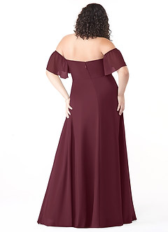 Azazie Sue Jurken voor bruidsmeisjes Converteerbaar Jurk van Chiffon met A-Lijn Off the Shoulder Cabernet image8