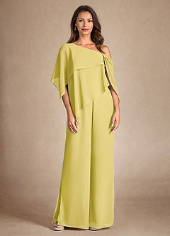 Azazie Halima vestidos de madre de la novia Vestido de Canario de Gasa de Mono/Traje de pantalón con Corte Lateral image5