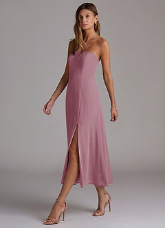 Azazie Wren Bridesmaid Dresses Vintage Mauve A-Line Strapless Chiffon Dress image3