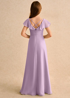 Azazie Nari Girls Formal Abiti da Ragazza di Fiori Abito A-Line in Chiffon con Maniche Glicine image2