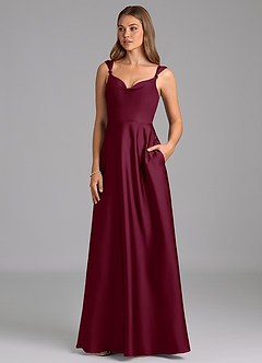 Azazie Beatrice Final Sale Emerald A-Line Sweetheart Neckline Stretch Satin Dress image3