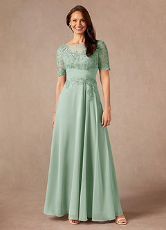 Azazie Raissa Mother of the Bride Dresses Agave A-Line Lace Chiffon Dress image1