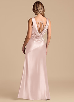 Azazie Rylina 신부 들러리 드레스 인어 메탈릭 새틴 바닥 길이 드레스 image6