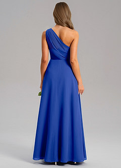Azazie Phaedra Brautjungfernkleider A-Linie One-Shoulder Chiffon Kleid Königsblau image2
