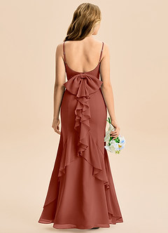 Azazie Lioren Junior Auburn Mermaid Bow Chiffon Dress image5