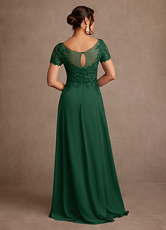 Azazie Alva Mother of the Bride Dresses Dark Green A-Line Lace Dress image3