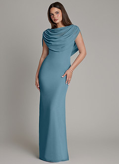 Azazie Hadley Bridesmaid Dresses Bermuda Mermaid Pleated Chiffon Dress image2